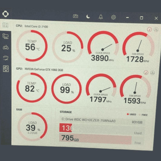 Computer-screen-displaying-system-performance